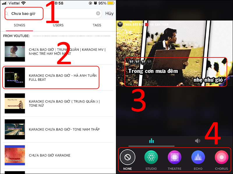 Chọn b&agrave;i h&aacute;t v&agrave; h&aacute;t